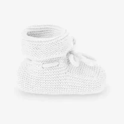 Paz Rodriguez - Bota Baby Neutral Knit Esencial, Branco