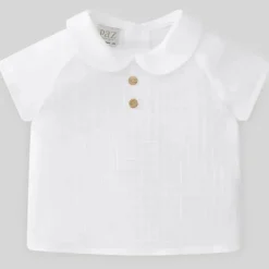 Paz Rodriguez - Camisa bebê unissex Woven Merlo, Branco