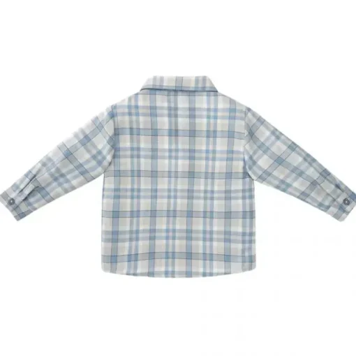 Paz Rodriguez - Camisa bebê menino tecido recém-nascido Espacio, azul holandês