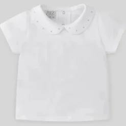 Paz Rodriguez - Camiseta de malha para bebê menino Confort V22, Branca