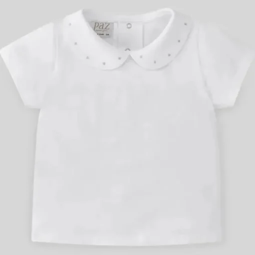 Paz Rodriguez - Camiseta de malha para bebê menino Confort V22, Branca