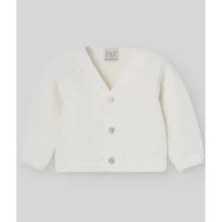 Paz Rodriguez - Cardigan de malha para recém-nascido, creme