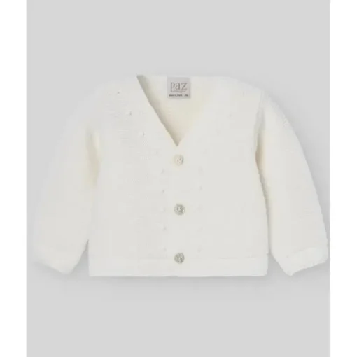 Paz Rodriguez - Cardigan de malha para recém-nascido, creme