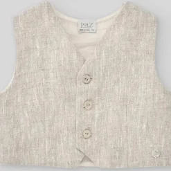 Paz Rodriguez - Colete, short e camisa para bebê recém-nascido tecido, bege/branco