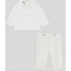 Paz Rodriguez - Conjunto de calça e blusa para bebê menino, creme/bege