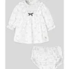 Paz Rodriguez - Conjunto de Vestido e Bloomer para Menina Pulgarcito, Cinza Pérola