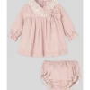 Paz Rodriguez - Conjunto de vestido e bloomer para bebê menina, rosa pó