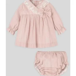 Paz Rodriguez - Conjunto de vestido e bloomer para bebê menina, rosa pó