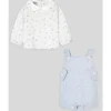 Paz Rodriguez - Conjunto de macacão e blusa para bebê menino Glaciar, azul giz