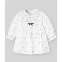 Paz Rodriguez - Conjunto de Vestido e Bloomer para Menina Pulgarcito, Cinza Pérola