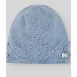 Paz Rodriguez - Gorro de malha para recém-nascido, azul giz