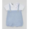 Paz Rodriguez - Macacão recém-nascido de malha para bebê menino, azul celeste/branco