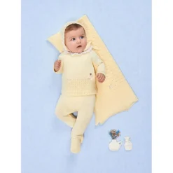 Paz Rodriguez - Take Me Home Set Knit Newborn Sweater + Leggings Bico, Chalk Pink