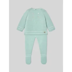 Paz Rodriguez - Take Me Home Set Knit Newborn Sweater + Leggings Eido, Sky Blue/White