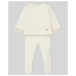 Paz Rodriguez - Take Me Home Set Knit Newborn Sweater + Leggings Paz, Cream/Beige
