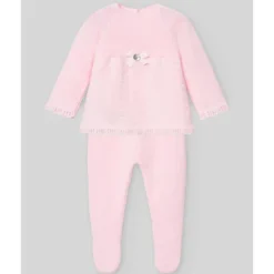 Paz Rodriguez - Take Me Home Set Knit Newborn Sweater + Leggings Linda, Chalk Pink/White