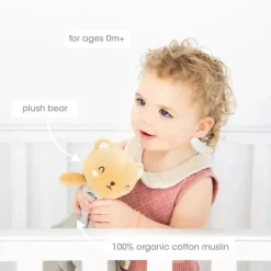 Pearhead Baby - Cobertor de segurança, Brinquedo de pelúcia aconchegante, Urso adorável