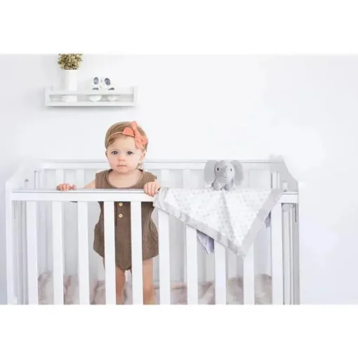 Pearhead Baby - Cobertor de segurança, Brinquedo aconchegante, Bicho de pelúcia, Elefante cinza adorável