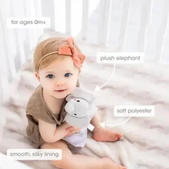 Pearhead Baby - Cobertor de segurança, Brinquedo aconchegante, Bicho de pelúcia, Elefante cinza adorável
