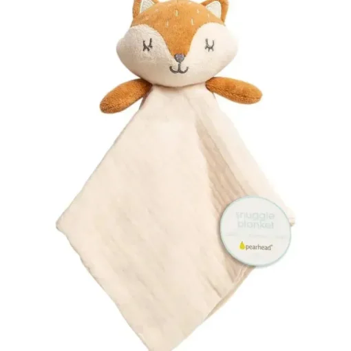 Pearhead Baby - Cobertor de segurança, Brinquedo aconchegante, Bicho de pelúcia, Musselina de algodão Fox Lovey