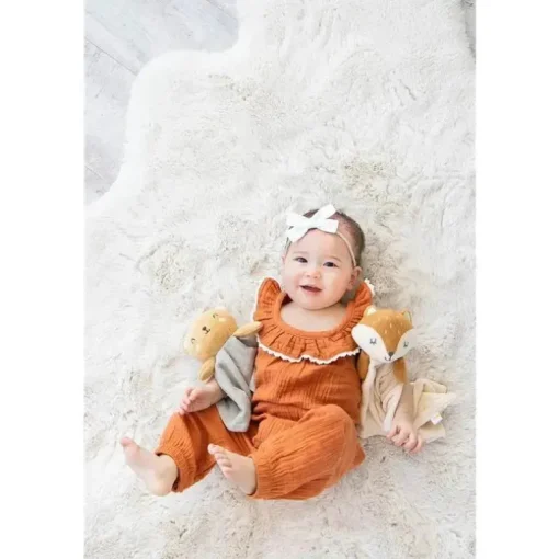Pearhead Baby - Cobertor de segurança, Brinquedo aconchegante, Bicho de pelúcia, Musselina de algodão Fox Lovey