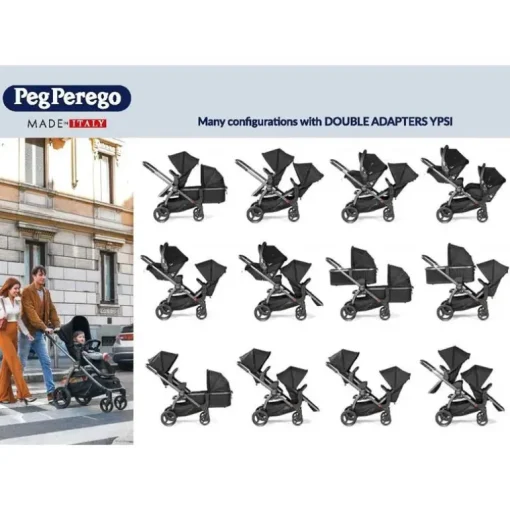 Peg-Perego Agio - Ypsi/Z4 Double Adapter Upper & Lower Adapters