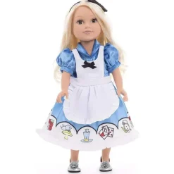 Pequenas Aventuras - Vestido de Boneca Alice com Laço de Cabelo