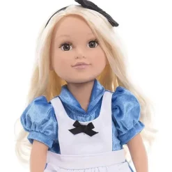 Pequenas Aventuras - Vestido de Boneca Alice com Laço de Cabelo