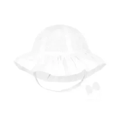Pequenininhos – Chapéu de sol para meninas com aba reversível e ilhós, branco