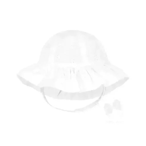 Pequenininhos – Chapéu de sol para meninas com aba reversível e ilhós, branco
