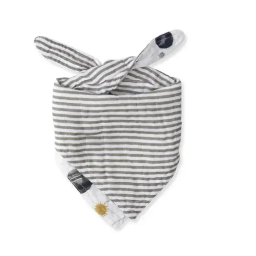Pequeno unicórnio - babador bandana reversível de musselina de algodão, planetário