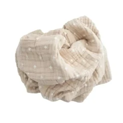 Pequeno unicórnio - colcha de bebê de musselina de algodão, cruz marrom