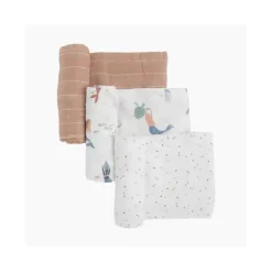 Pequeno Unicórnio - Swaddle de musselina de algodão 3Pk, sereias