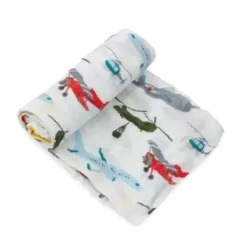 Pequeno unicórnio - Swaddle de luxo de musselina individual, show aéreo