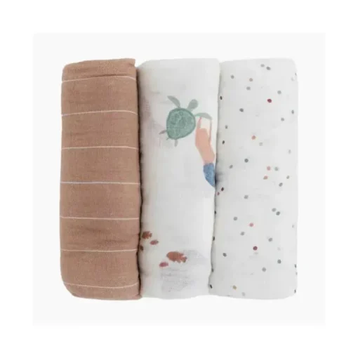 Pequeno Unicórnio - Swaddle de musselina de algodão 3Pk, sereias