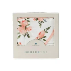Pequeno unicórnio - toalha de algodão com capuz e pano de lavagem, rosas em aquarela