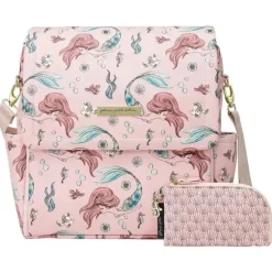 Petúnia - Bolsa de fraldas tipo mochila quadrada, Pequena Sereia