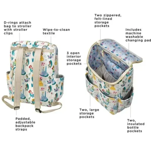 Petúnia - Mochila de Fraldas Método - Disney Princess Courage &amp; Kindness