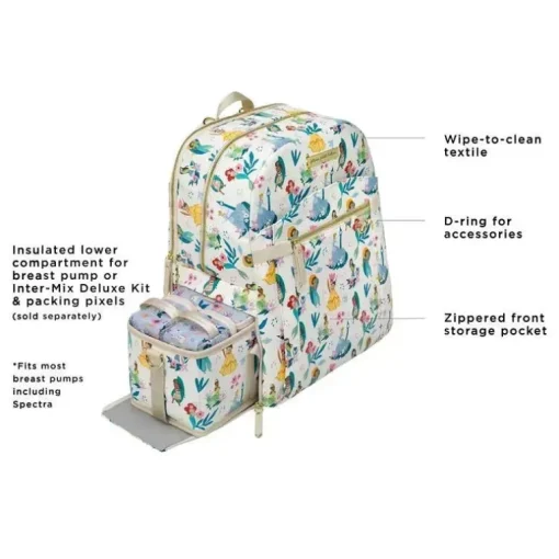 Petúnia - Mochila de fraldas para bebês com provisões 2 em 1 - Disney Princess Courage &amp; Kindness