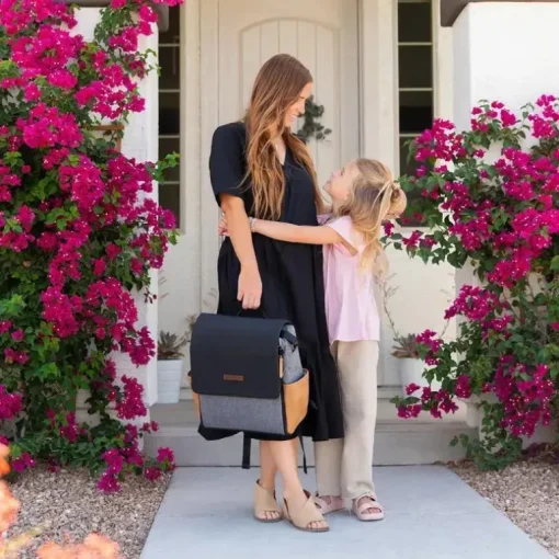 Petunia - Bolsa de Fraldas Boxy Backpack, Camelo/Grafite