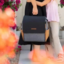 Petunia - Bolsa de Fraldas Boxy Backpack, Camelo/Grafite