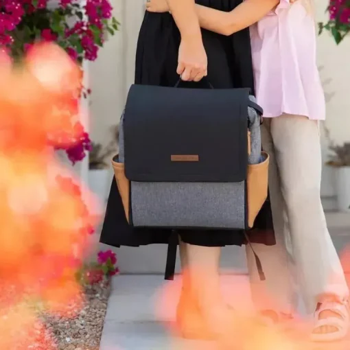 Petunia - Bolsa de Fraldas Boxy Backpack, Camelo/Grafite