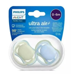 Phillips Avent - Chupeta Ultra Air 2Pk 0/6M, Caixa Mista