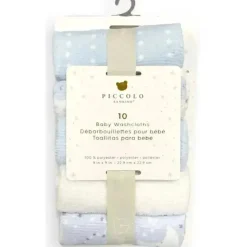 Piccolo Bambino - 10 Pk Washcloth Set Blue