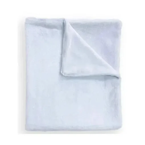 Piccolo Bambino - Faux Fur Stroller Blanket On Wooden Hanger Blue