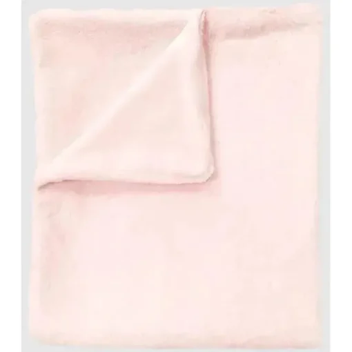 Piccolo Bambino - Faux Fur Stroller Blanket On Wooden Hanger Pink