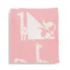 Piccolo Bambino - Jacquard Reversible Blanket On Wooden Hanger Pink