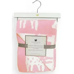 Piccolo Bambino - Jacquard Reversible Blanket On Wooden Hanger Pink