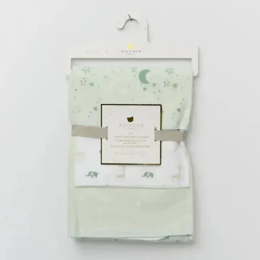 Piccolo Bambino - 3Pk Flannel Receiving Blankets Green