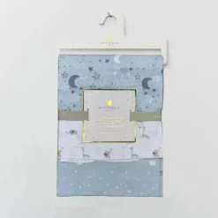 Piccolo Bambino - 3Pk Flannel Receiving Blankets Blue